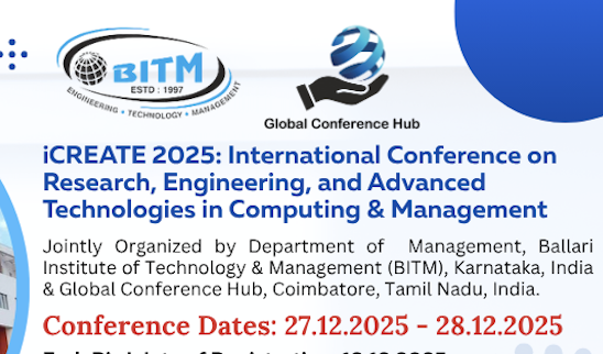International Conference on Research, Engineering, and Advanced Technologies in Computing and Management iCREATE 2025